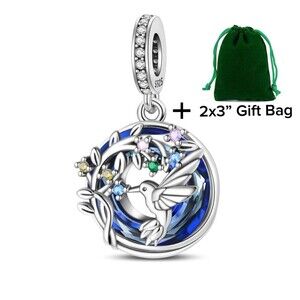 Hummingbird Dangle Charm | 925 Silver | Brand New